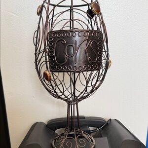 Elegant Brown Wire Wine Cork Holder